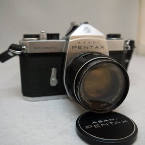 ジャンク品・長期保管品 ASAHI PENTAX ペンタックス フィルムカメラ SPOTMATIC SP レンズ Super-Takumar 1:1.8/55 カバー付き