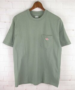 ST10528 DANTON ダントン ポケット付き Tシャツ 40 グリーン系（クリックポスト可）