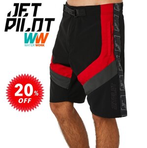 ジェットパイロット JETPILOT セール 20%オフ 送料無料 オプティマム メンズ ボードショーツ S22900 ブラック/レッド 42 海パン