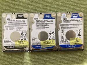 中古 ハードディスク 3台SET 500GB×3個 WD Western Digital ■SATA 2.5インチ_01