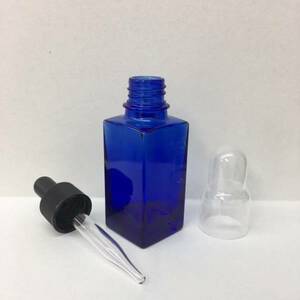 新品 角形 遮光瓶 ミキシングボトル コバルト スポイト 容器 30ml アロマ エッセンシャルオイル（精油）キャリアオイル コスメ 保存 詰替