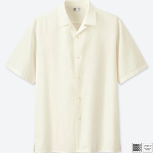 UNIQLO U（ユニクロ　ルメール　コラボ） 旧タグ オープンカラーシャツ（半袖） White Lサイズ 新品タグ付き レア
