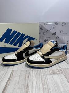 【売り切り☆未使用】TravisScott×Fragment×Nike ナイキ フラグメント トラヴィス Air Jordan 1 Low OG SP Military Blue/US9.5