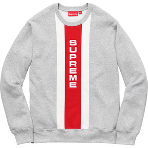 希少★新品本物【灰★Mサイズ】★Vertical Logo Panel Crewneck Box バーティカルロゴ パネル クルーネック 入手困難 限定 Supreme 2017S/S