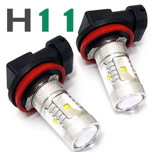 LED フォグランプ H11/H16 プレマシー CR3W/CREW マツダ アルミヒートシンク ホワイト 白 2個セット 6000K XT-E端子 LEDバルブ 汎用