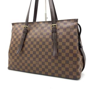 1円 ルイヴィトン LOUIS VUITTON チェルシー ショルダーバッグ ハンドバッグ トートバッグ ダミエ 肩掛け ワンショルダー ブラウン 茶色