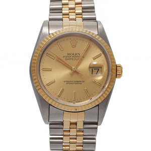 ROLEX ロレックス デイトジャスト 16233 メンズ YG/SS 腕時計 自動巻き ゴールド文字盤 Aランク 中古 銀蔵