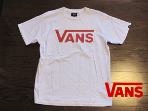 バンズ　VANS OFF THE WALL ビッグロゴ Tシャツ クルーネック スケートボード ストリート WHT/RED　COTTON100％　ヘビーウェイト