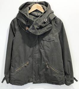 Johnbull 2way ミリタリージャケット ノーカラー ショート モッズコート ブルゾン ダークグリーン AH774SHK ジョンブル SIZE：S■0110S