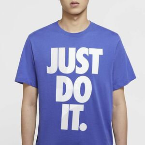 新品 NIKE ナイキ 半袖シャツ STANDARD FIT JDI HBR S/S 半袖 Tシャツ JUST DO IT Mサイズ ロゴ 青 ブルー 春夏用 スポーツ メンズ 丸首 