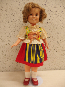 0910705s【シャーリーテンプル/ビンテージ スリープアイドール 1972？】IDEAL Shirley Temple doll/中古品/スタンド付き/全長42cm程度