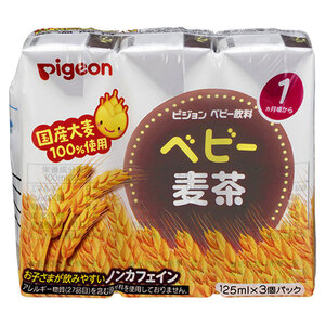 【まとめ買う】ピジョン　紙パックベビー飲料　ベビー麦茶　１２５ｍＬ×３個パック×5個セット