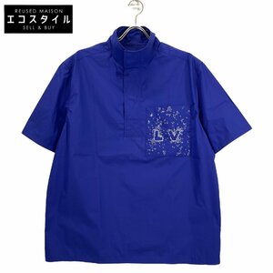 LOUIS VUITTON ルイヴィトン 22年製 LVスプレッド ショートスリーブシャツ ブルー XL トップス コットン メンズ 中古