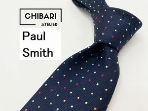 【超美品】PaulSmith　ポールスミス　ドット柄　ネクタイ　3本以上送料無料　ネイビー　0905175