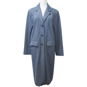 アニエスベー agnes b. JFH2 MANTEAU チェスターコート ロング 無地 紺 ネイビー 2 M相当 ■GY09 X レディース