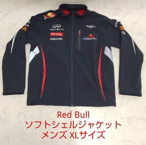 Red Bull レッドブル ソフトシェル ジャケット メンズ：XL ネイビー 刺繍 ジャージ #エ