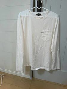 【良品】A.P.C アーペーセー ミスプリント　刺繍　ロングTシャツ　APC カットソー L