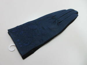 【ANTEPRIMA】アンテプリマ手袋/UV手袋 花刺繍 日本製 /掌側メッシュ ネイビー