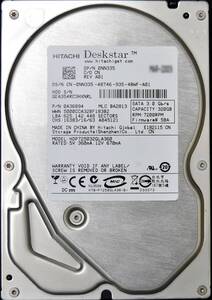 HITACHI HDP725032GLA360 ディスク容量:320GB SATA300 HDD 2009年製造 (Cristal DiscInfo 正常) 使用時間 10595H (管:EH120