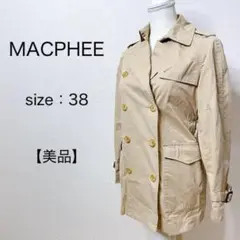 【美品】MACPHEE マカフィー トレンチコート ダブルブレスト 羽織り 38