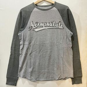 美品! AEROPOSTALE (エアロポステール) ロング Tシャツ (S) GRAY | Mens メンズ グレー アバクロンビー&フィッチ アメカジ アバクロ