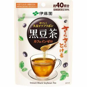 伊藤園 粉末インスタント さらさらとける おいしく大豆イソフラボン黒豆茶 32g 約40杯分/1728ｘ１袋/送料無料メール便