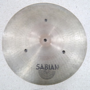 44セイビアンSABIANシンバル14インチ35cm FLAT HATSハイハット穴開きドラマー機材ドラム打楽器パーツ音楽パーカッション古い昔の中古プロ