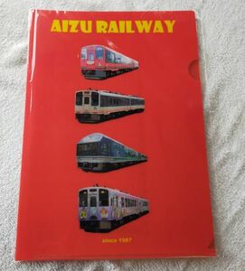 ◎◆会津鉄道◆車両ラインナップ　赤背景　A4クリアファイル