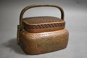 【英】A194 時代 銅手炉 D27㎝ 中国美術 朝鮮 手焙 銅製 骨董品 美術品 古美術 時代品 古玩