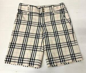 ★☆①Burberry バーバリー BLUE LABEL ブルーレーベル チェック柄 ハーフパンツ 36 FQ535-157-02 レディース ホワイト系☆★