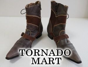 ▼49350円▼送料無料▼新品▼トルネードマートレザーブーツL(27)▼TORNADOMART▼レースアップ▼日本製