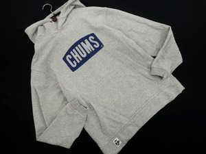 CHUMS チャムス ロゴ プリント プルオーバー パーカー sizeS/グレー ◇■ ☆ elb1 メンズ