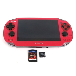 まとめ 3点 SONY PS VITA PCH-1100 本体 レッド ソフト Fate/EXTELLA メモリーカード 8GB 0127-008　