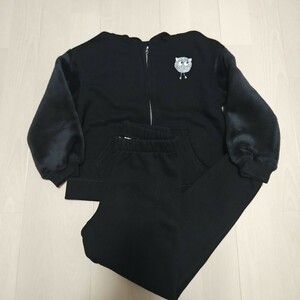 美品　H&M パーカー スウェット ジップ 裏起毛　子供服　セットアップ　サイズ110 黒 ブラック