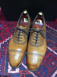 ツリー付OLD EDWARD GREEN ASQUITH LEATHER BLOGUE SHOES MADE IN ENGLAND/オールドエドワードグリーンセミブローグシューズ 8 1/2 E888