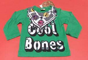 訳有最終特価♪KID’SバンダナSKULLロンTシャツ80GR／PUNKドクロ骸骨