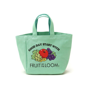 FRUIT OF THE LOOM　フルーツオブザルーム　ロゴプリント ランチバッグ　（ミント）　フルーツ柄　ミニ トートバッグ