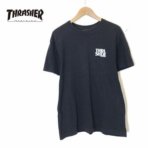 G2527-N◆ THRASHER スラッシャー 半袖Tシャツ カットソー プリント スケート トップス ◆ sizeL ブラック 黒 コットン