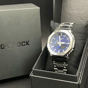 1円〜【稼働】極美品 CASIO カシオ G-SHOCK GM-B2100AD-2AJF ブルー文字盤 NAVY FACE「双璧」 タグ付 ソーラー