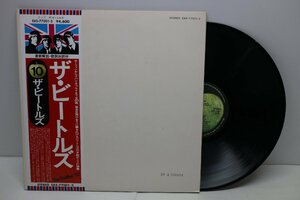 [TK3798LP] LP ザ・ビートルズ/同タイトル（ホワイトアルバム）ユニオンジャック帯 ナンバリング 歌詞対訳 ポスター/歌詞 ピンナップ四枚