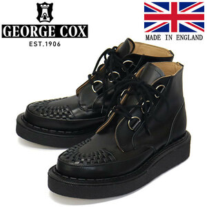 GEORGE COX (ジョージコックス) SKIPTON BOOT 13327 V ラバーソール レザーブーツ 040 BLACK UK7-約26.0cm