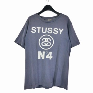 ステューシー STUSSY 90S 白タグ アメリカ製 SSリンクロゴ Tシャツ 半袖 プリント M チャコール メンズ