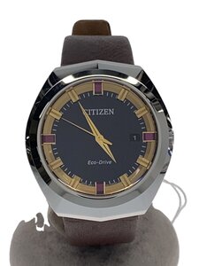 CITIZEN◆ソーラー腕時計/アナログ/レザー/BLK/BRW/SS/E365-007H701