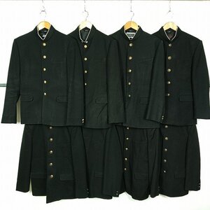 メンズ 学ラン 170A 学生服 無地 黒 カシドス 中古 制服 学生服 8枚 セット 詰合わせ 39CS-899 DF