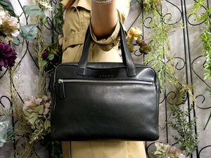 ●超美品●LOEWE ロエベ●ロゴ型押し●カーフ レザー 本革●ハンド トート バッグ●黒●シルバー金具●腕掛け●収納 かばん●Js51919