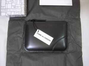 ●ウォレット コムデギャルソン VERY BLACK LINE 145×105 エンボス ロゴ 財布 小銭入 ジップ ポーチ バッグ Wallet CDG BLACK ブラック