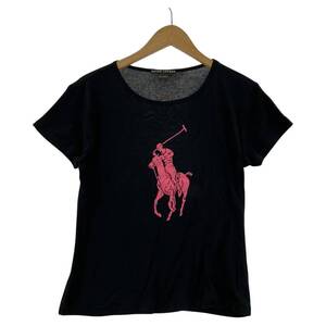 ゆうパケットOK RALPH LAUREN ラルフローレン プリント 半袖Ｔシャツ sizeL/ブラック