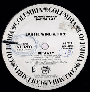 ダンクラ12inch★EARTH WIND & FIRE / Getaway★promo only・Columbia★