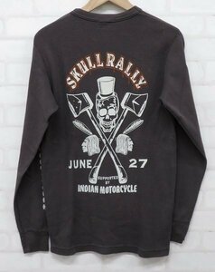 6T7231■インディアンモーターサイクル SKULL RALLY 長袖サーマルTシャツ INDIAN MOTORCYCLE