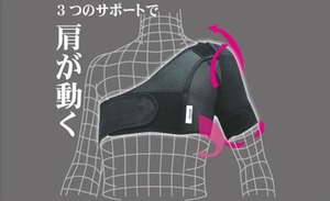 スポーツ用肩サポーターのショルダーアクション（左用）